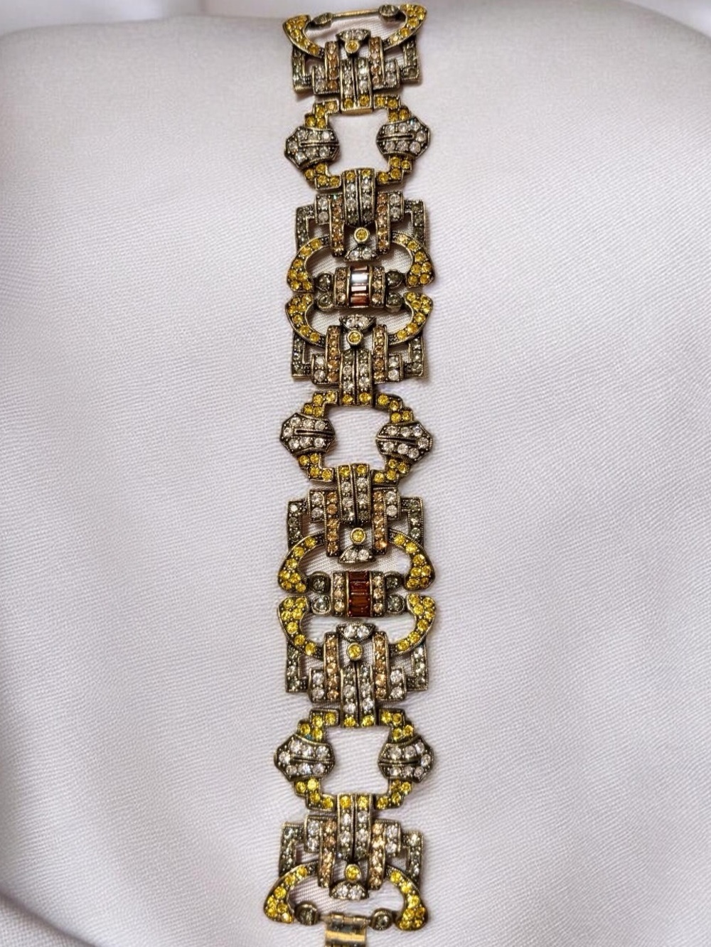 Heidi Daus Art deco bracelet with multicolored Swarovski crystals NIB